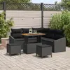 Image de vidaXL Ensemble de canapé de jardin avec coussin 8 pcs Noir polyrotin