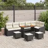 Image de vidaXL Ensemble de canapé de jardin avec coussin 10 pcs Noir polyrotin
