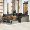 Image de vidaXL Ensemble de canapé de jardin 12 pc Gris polyrotin