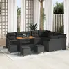 Image de vidaXL Ensemble de canapé de jardin 13 pc Noir polyrotin