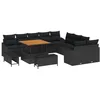 Image de Ensemble de canapé 13 pièces noir poly rattan