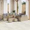 Image de vidaXL Ensemble de canapé de jardin 14 pcs Beige polyrotin