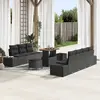 Image de vidaXL Ensemble de canapé de jardin avec coussin 10 pcs Noir polyrotin