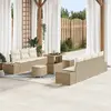 Image de vidaXL Ensemble de canapé de jardin 10 pc Beige polyrotin