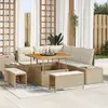 Image de vidaXL Ensemble de canapé de jardin 8 pc Beige polyrotin