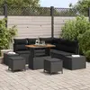 Image de vidaXL Ensemble de canapé de jardin 8 pc Noir polyrotin