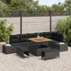 Image de vidaXL Ensemble de canapé de jardin avec coussin 9 pcs Noir polyrotin