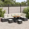 Image de vidaXL Ensemble de canapé de jardin 9 pc Noir polyrotin