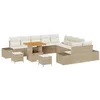 Image de vidaXL Ensemble de canapé de jardin 13 pcs Beige polyrotin, Ensemble de salon de jardin, meubles modulaires en rattan, pieds réglables, canapé extérieur rectangulaire, assises durables pour terrasse.