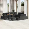 Image de vidaXL Ensemble de canapé de jardin avec coussin 13 pcs Noir polyrotin
