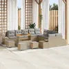 Image de vidaXL Ensemble de canapé de jardin 14 pc Beige polyrotin