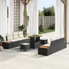 Image de vidaXL Ensemble de canapé de jardin 9 pcs Noir polyrotin