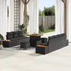 Image de vidaXL Ensemble de canapé de jardin 10 pcs Noir polyrotin