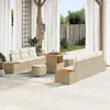 Image de vidaXL Ensemble de canapé de jardin 10 pcs Beige polyrotin
