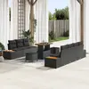 Image de vidaXL Ensemble de canapé de jardin 10 pc Noir polyrotin