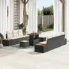 Image de vidaXL Ensemble de canapé de jardin 10 pc Noir polyrotin