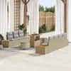 Image de vidaXL Ensemble de canapé de jardin 10 pc Beige polyrotin
