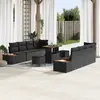 Image de vidaXL Ensemble de canapé de jardin 11 pc Noir polyrotin