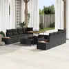 Image de vidaXL Ensemble de canapé de jardin 11 pc Noir polyrotin