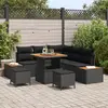 Image de vidaXL Ensemble de canapé de jardin 8 pcs Noir polyrotin