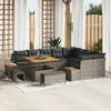Image de vidaXL Ensemble de canapé de jardin 12 pcs Gris polyrotin