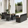 Image de vidaXL Ensemble de canapé de jardin 8 pc Noir polyrotin