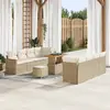 Image de vidaXL Ensemble de canapé de jardin 11 pc Beige polyrotin