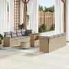 Image de vidaXL Ensemble de canapé de jardin 11 pcs Beige polyrotin