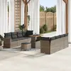 Image de vidaXL Ensemble de canapé de jardin 11 pcs Gris polyrotin