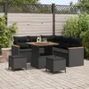 Image de vidaXL Ensemble de canapé de jardin 8 pc Noir polyrotin