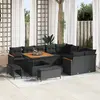Image de vidaXL Ensemble de canapé de jardin 12 pc Noir polyrotin