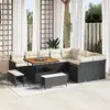 Image de vidaXL Ensemble de canapé de jardin 12 pc Noir polyrotin