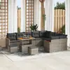 Image de vidaXL Ensemble de canapé de jardin 12 pcs Gris polyrotin