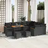 Image de vidaXL Ensemble de canapé de jardin 13 pc Noir polyrotin