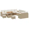 Image de vidaXL Ensemble de canapé de jardin 13 pcs Beige polyrotin, Ensemble de canapé de jardin rectangulaire moderne, pieds réglables, mobilier de salon modulaire pour terrasse et jardin.