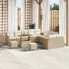 Image de vidaXL Ensemble de canapé de jardin 13 pcs Beige polyrotin