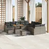 Image de vidaXL Ensemble de canapé de jardin 13 pcs Gris polyrotin
