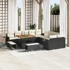 Image de vidaXL Ensemble de canapé de jardin avec coussin 13 pcs Noir polyrotin