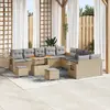 Image de vidaXL Ensemble de canapé de jardin 13 pcs Beige polyrotin
