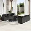 Image de vidaXL Ensemble de canapé de jardin 11 pc Noir polyrotin