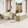 Image de vidaXL Ensemble de canapé de jardin 11 pc Beige polyrotin