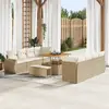 Image de vidaXL Ensemble de canapé de jardin 11 pc Beige polyrotin