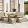 Image de vidaXL Ensemble de canapé de jardin 9 pc Beige Poly rotin