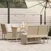 Image de vidaXL Salon de jardin avec coussins 3 pcs beige résine tressée