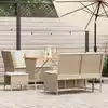 Image de vidaXL Salon de jardin avec coussins 5 pcs beige résine tressée