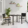 Image de vidaXL Ensemble de salle à manger pour jardin 3 pcs Noir polyrotin