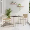 Image de vidaXL Ensemble de salle à manger pour jardin 3 pc Beige polyrotin