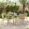 Image de vidaXL Ensemble de salle à manger pour jardin 5 pcs Beige polyrotin