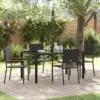 Image de vidaXL Ensemble de salle à manger pour jardin 5 pcs Noir polyrotin