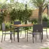 Image de vidaXL Ensemble de salle à manger pour jardin 5 pcs Noir polyrotin